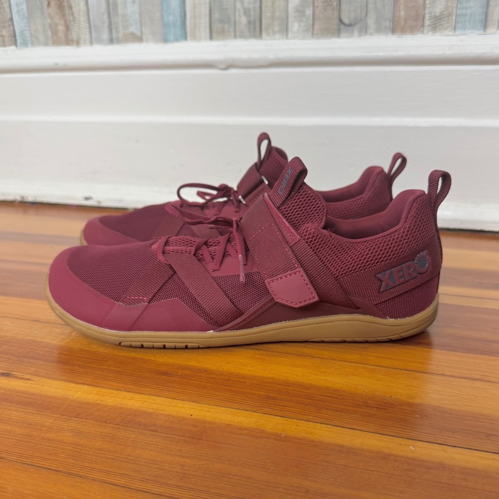 Xero Shoes 8.5 Forza Trainer Burgundy Wine Gum Sole Minimalist Barefoot Sneakers - Picture 2 of 12